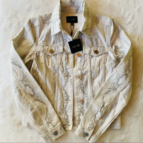 New joe’s STANDARD TRUCKER JACKET snake print $298 - Picture 2 of 9